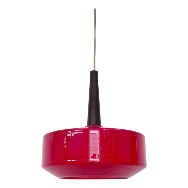 Vintage Murano Pendant Lamp in Red, 1970 For Sale