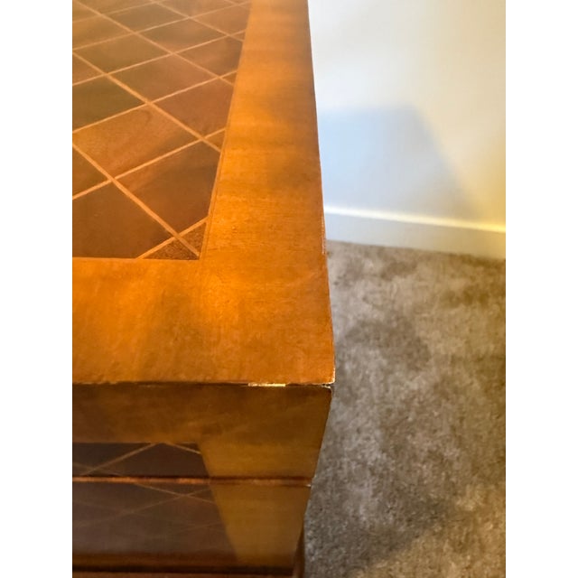 Maitland - Smith Vintage Maitland-Smith Mahogany Parquetry Box Table For Sale - Image 4 of 14