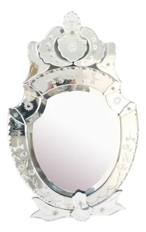 Antique Venetian Oval Shield Mirror