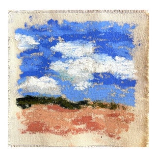 Small Abstract Landscape Oil Pastel on Raw Canvas - by Brenna Giessen For Sale