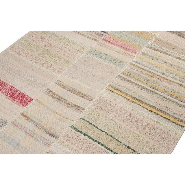 Rug & Kilim Rug & Kilim’s Patchwork Kilim in Polychromatic Stripes For Sale - Image 4 of 7