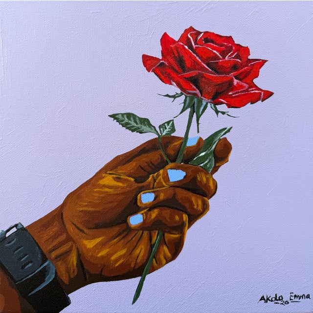 A Rose for Trying, 2, Emmanuel Akolo, (2026), Acrylic on Canvas For Sale