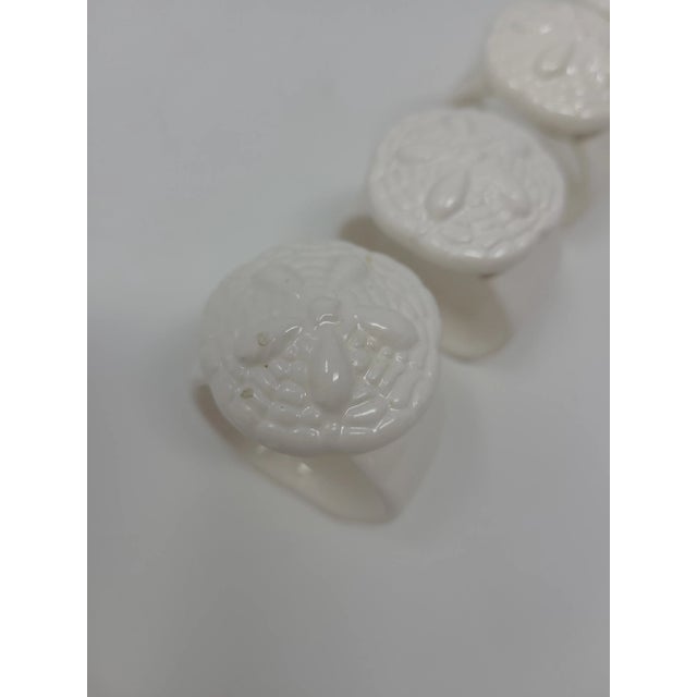 Sand Dollar White Ceramic Napkin Rings Set of 5 Chairish