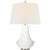 Thomas O'Brien by Visual Comfort Signature Kefi 25" Table Lamp in Crackled Ivory with Linen Shade For Sale
