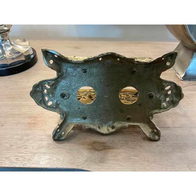 1970s Vintage Ornate Solid Brass Filigree Letter Holder / Napkin Holder For Sale - Image 5 of 5