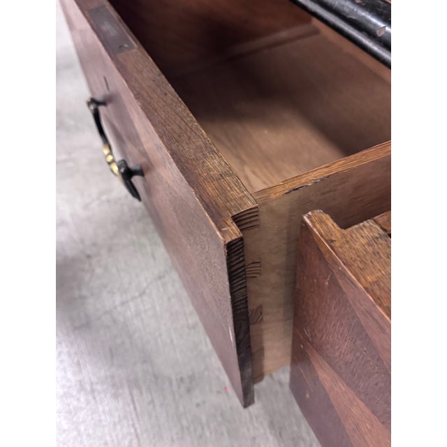 Antique Victorian Three Door Storage Glass + Wood Cabinet For Sale - Image 9 of 12