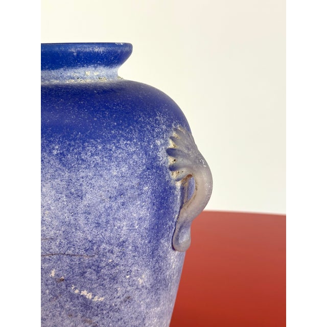 Vintage Murano Amphora Vase in Cobalt Blue, 1980s For Sale - Image 12 of 13