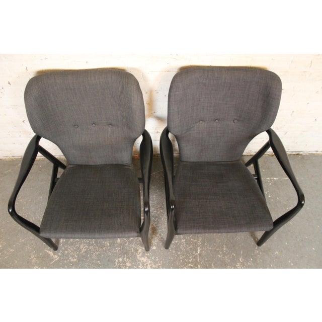 Pair of Mid-Century Style Armchairs Attr Madsen & Schubell For Sale - Image 4 of 8