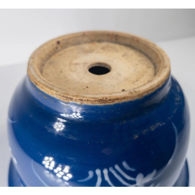 Early 20th Century Chinese Blue and White Pate-Sur-Pate Jardiniere Planter For Sale - Image 10 of 15