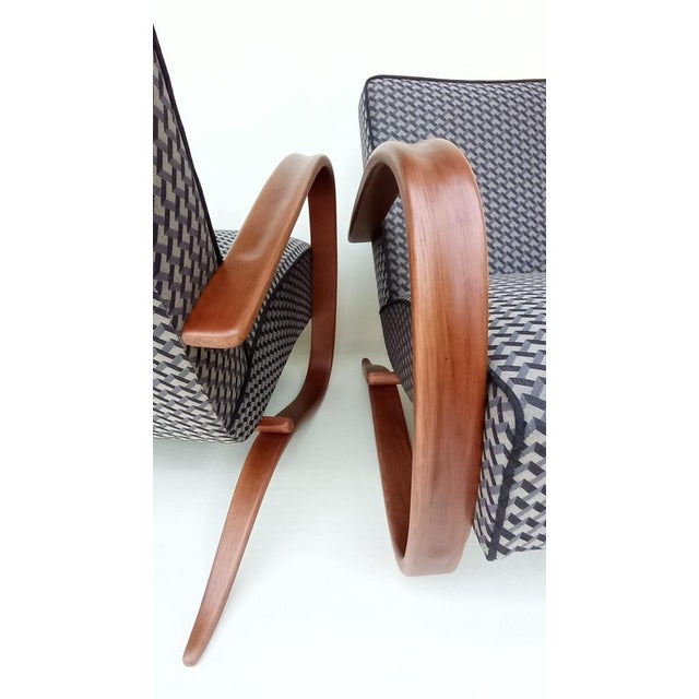 Brown H-269 Lounge Chairs by Jindrich Halabala for Up Zavody, 1930s, Set of 2 For Sale - Image 8 of 16