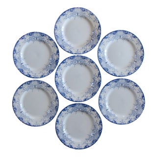 French Ironstone Dinner Plates from KG Lunéville Phoenix, 1878, Set of 7 For Sale