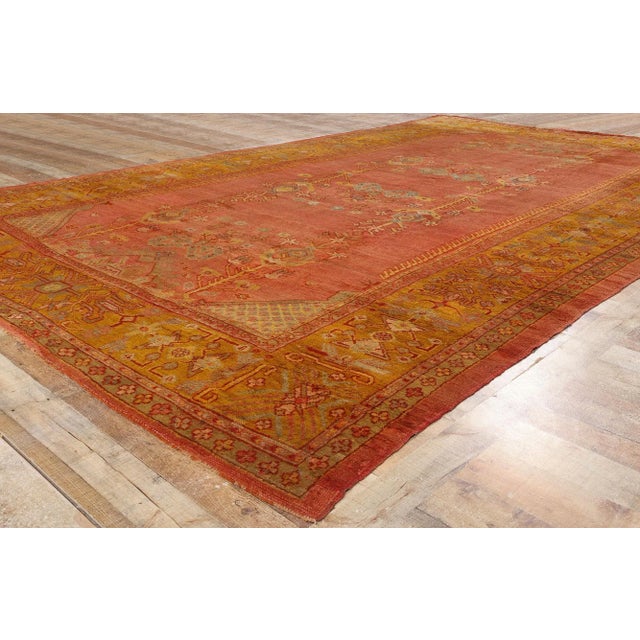 Terra Cotta Late 19th Century Turkish Oushak Rug - 09'03 X 15'04 For Sale - Image 8 of 10