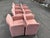 1980 Pink Mauve Suedes Chiclets Style Dining Chairs - A Set of 8 Back height: 34 Seat height: 20 Arm rest height: 28