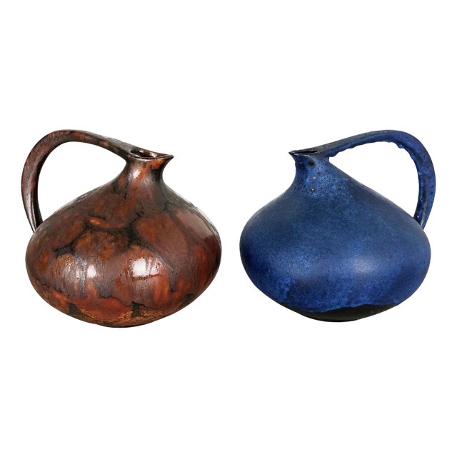 German 313 Pottery Vases by Kurt Tschörner for Ruscha, 1960s, Set of 2 For Sale