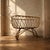 Vintage Rattan Wicker Baby Bassinet on Stand, Europe, 1970s For Sale - Image 3 of 10