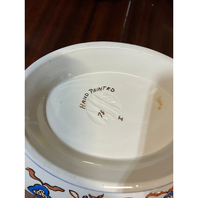 1970s 1970s Italian Blue and White Hand Painted Serving Dishes With Gold Accents- Set of 11 For Sale - Image 5 of 12