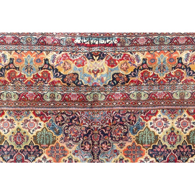 Early 20th Century Zabihi Collection Jewel Toned Signed Oversize Persian Kashan Rug For Sale - Image 9 of 12
