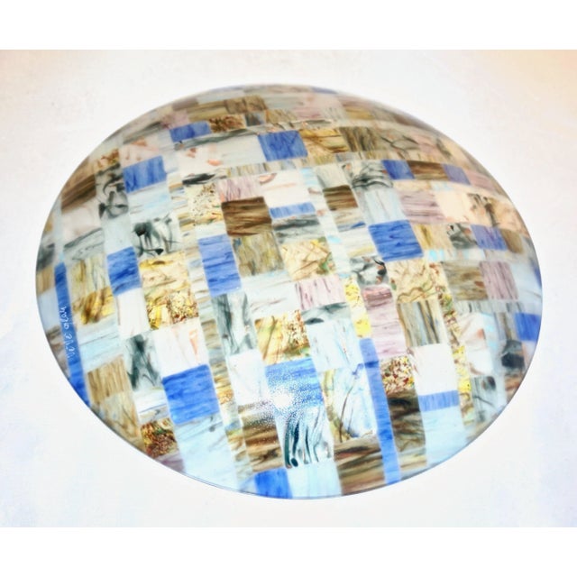 Not Yet Made - Made To Order Contemporary Italian Blue, Pink ,Yellow, Copper Murano Art Glass Mosaic Centerpiece - in Showroom For Sale - Image 5 of 10