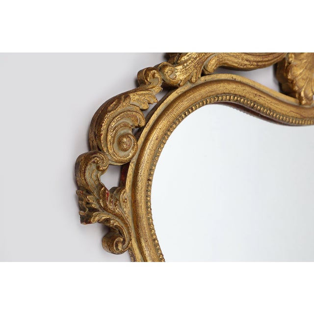 Wood 20th Century Belgian Baroque Mirror in Gilded Wood, 1950s For Sale - Image 7 of 11