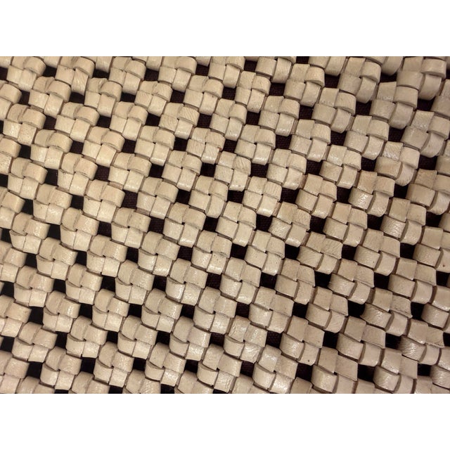 Tan Williams-Sonoma Woven Leather Pillow Covers, Pair For Sale - Image 8 of 12