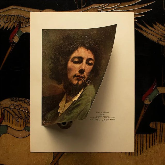 1940s After Gustave Courbet "Self-Portrait With a Pipe" First Edition Full-Color Print For Sale - Image 4 of 8