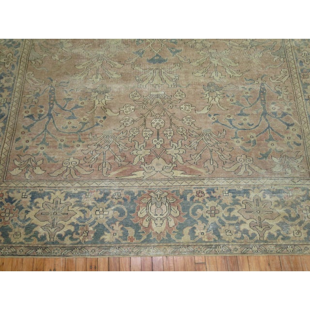 Early 20th Century Zabihi Collection Camel Taupe Room Size Indian Rug - 9'2" x 11'9" For Sale - Image 4 of 12
