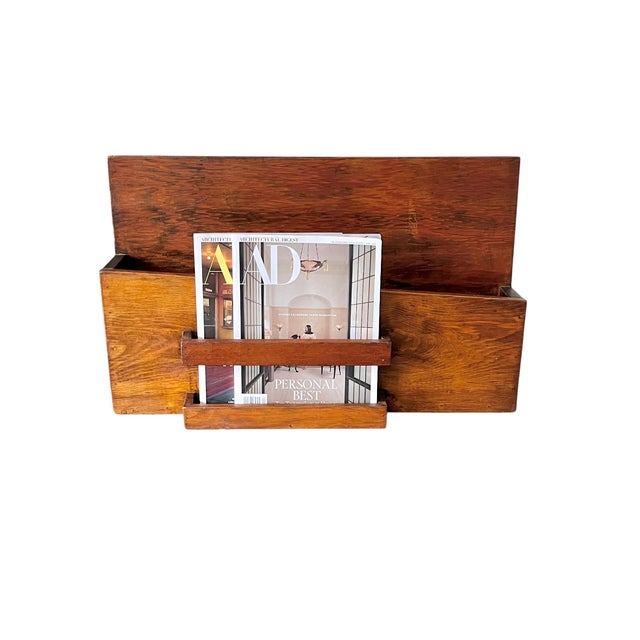 Mid-Century Modern Mid 20th Century Brutalist Style MCM Wood Bookcase Magazine Stand For Sale - Image 3 of 18