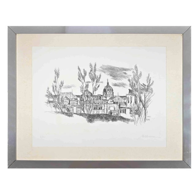 Mihu Vulcanescu, Roman Landscape, Original Etching, 1972 For Sale