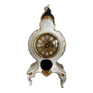 1950s KPM Porcelain Table Clock For Sale