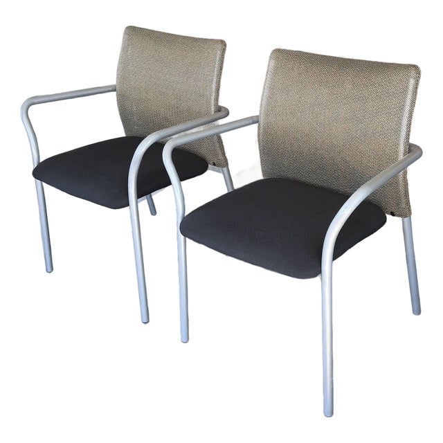 Steelcase Jersey Guest Chairs, Pair For Sale