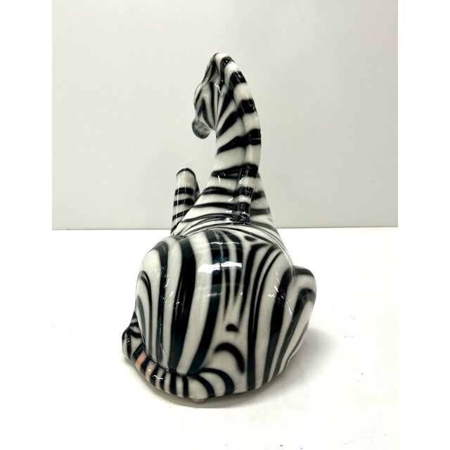 Mid-Century Modern Modernist Vintage Italian Porcelain Zebra For Sale - Image 3 of 9