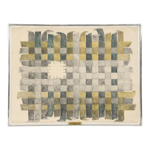 Late 20th Century Modernist Geometric Textile Drawing Signed