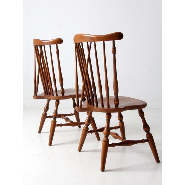 Vintage Ethan Allen Windsor Chairs Pair For Sale - Image 9 of 12