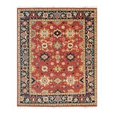 10x14 Majestic Versatile Coral Traditional Geometric Hand Knotted Wool Carpet Rug For Sale