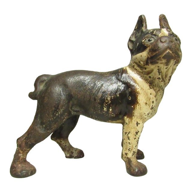 Cast Iron Hubley Boston Terrier Doorstop For Sale
