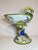 French Provincial Antique French Quimper Porquier-Beau Footed Compote With Swan Handle For Sale - Image 3 of 16