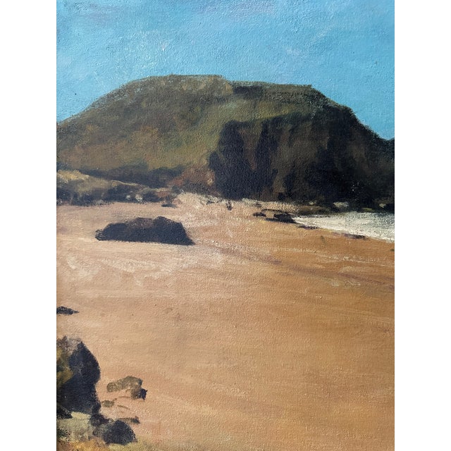 Camel Vintage Large 37”x 25” Signed 1994 Plein Air Beach Landscape / Seascape, Oil on Canvas For Sale - Image 8 of 12
