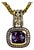 Late 20th Century Amethyst & Diamond Pendant For Sale