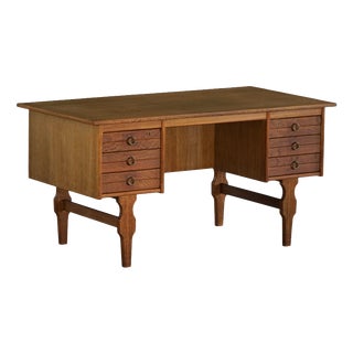 Danish Freestanding Desk in Oak by Henning Kjærnulf, 1950s For Sale