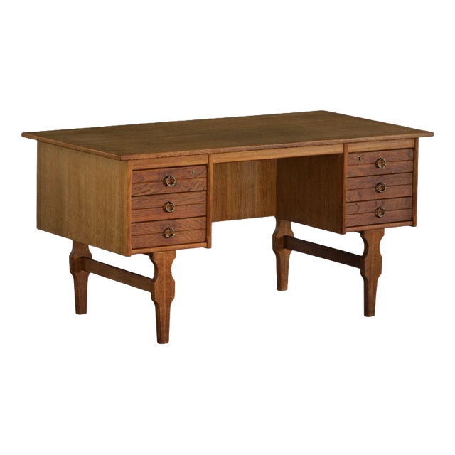 Danish Freestanding Desk in Oak by Henning Kjærnulf, 1950s For Sale
