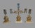 Antique 3pc Bear Beehive Girandole Candelabra Set Gilt Brass Crystal Marble For Sale - Image 4 of 10