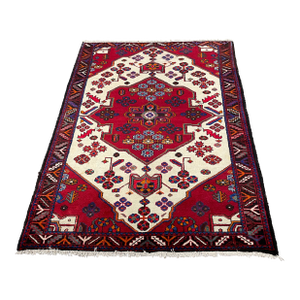 1990s Old Persian Hamedan Area Rug 4'4" X 6'7"