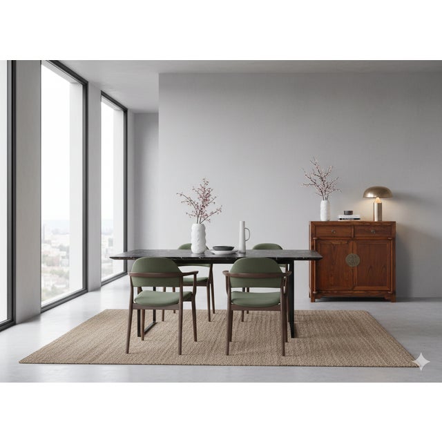 Chinese Moon Face Narrow Wood Grain Brown Drawers Side Table Cabinet For Sale In San Francisco - Image 6 of 16