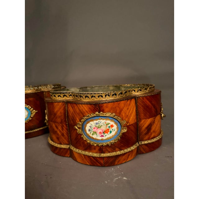 Pair of Louis XV Style French Jardinières, Circa 1890 For Sale - Image 9 of 15