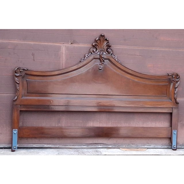 Rococo Karges Rococo Style Mahogany King Size Headboard For Sale - Image 3 of 9