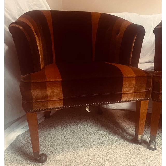 Extremely rare and in excellent condition ! St. Timothy Chair Company (Hickory N.C.) Art Deco American hardwood and velvet...