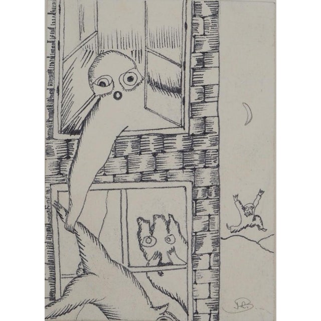 Jean-Claude Silbermann, Sneaky Signs, The Fall, Original Ink Drawing For Sale - Image 5 of 5