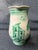 Vintage hand painted scenic, folk art, stoneware pitcher, jug. Made in Italy. Pitcher measures 5 1/2" by 4" by 7". .