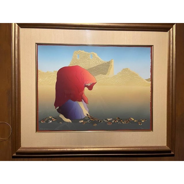 "Ruins" Matted and framed full size numbered lithograph by famed Southwest artist RC Gorman. Purchased at the Grycner...