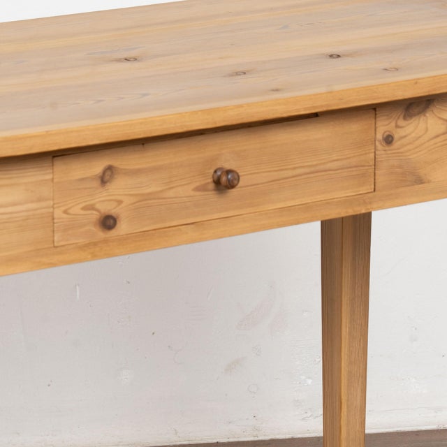 Brown 19th Century Swedish Pine Side Table With Drawer For Sale - Image 8 of 11